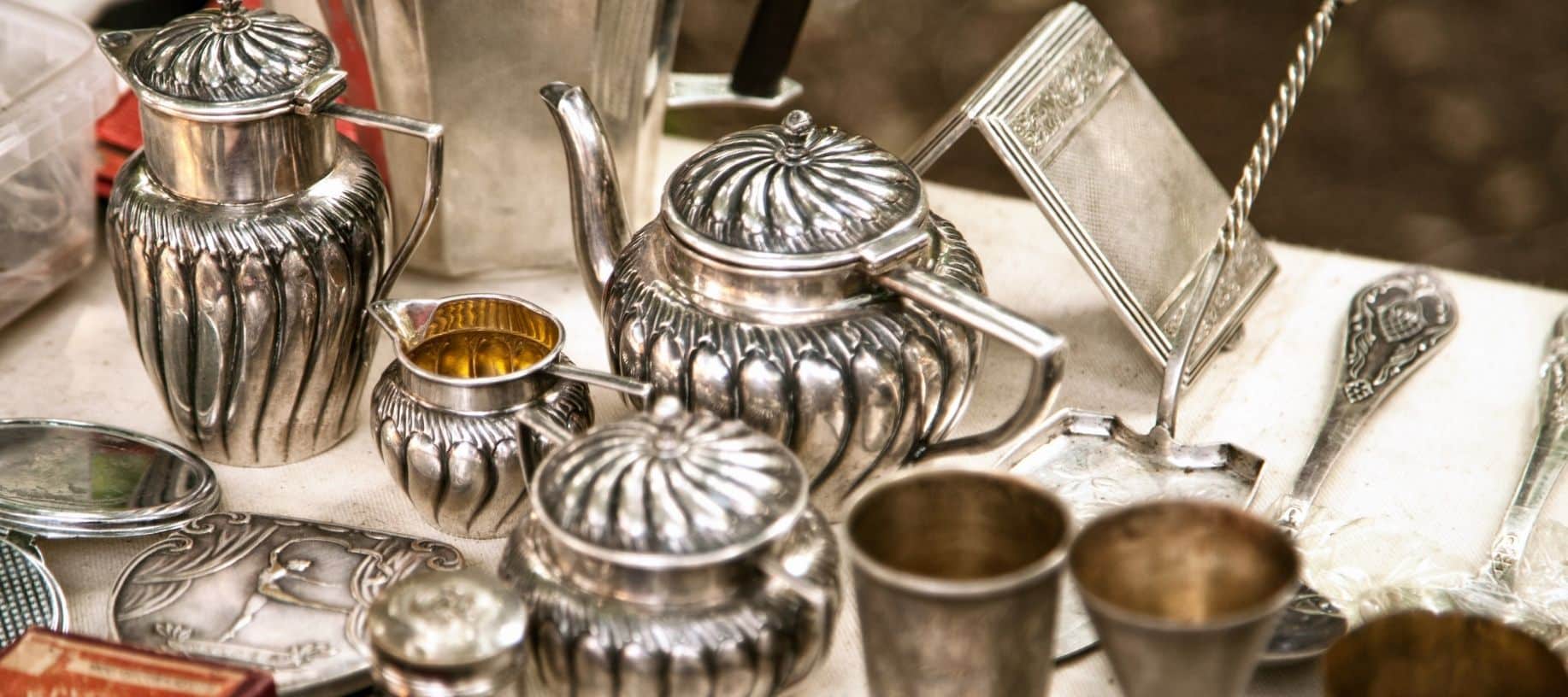 Antique silver tea set