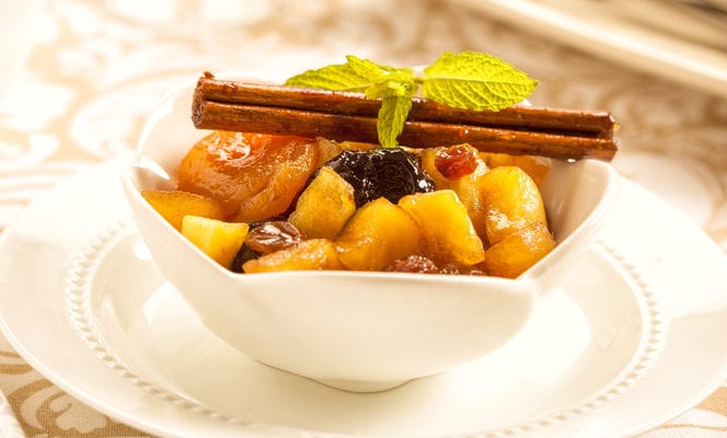 image of warm fruit compote